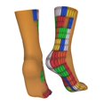 thumbnail image 7 of Cauagu Colorful Building Blocks A Pattern Fun Novelty Crew Socks,Casual Athletic Socks Neutral Socks Cozy Crew Socks Christmas Gift, 7 of 7