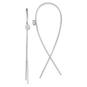 GEMAPEX White Sterling Silver Earring Threaders Women'S Cubic Zirconia CZ Round Clear 66.93 mm 4