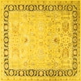 thumbnail image 1 of Ahgly Company Machine Washable Indoor Square Persian Yellow Traditional Area Rugs, 5' Square, 1 of 4