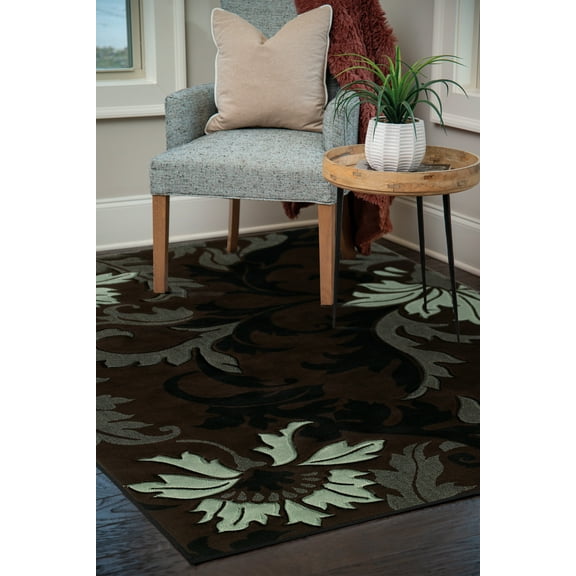 United Weavers Charlize Nur Floral Smoke Blue Woven Polypropylene Area Rug or Runner