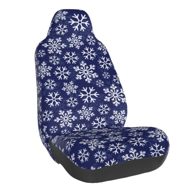 Balery Snowflakes On Dark Blue Funda de Asiento para Auto con Diseño - Cubierta Frontal Suave y Transpirable con Protector Antideslizante- 1 Unidad