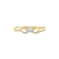 thumbnail image 2 of FB Jewels 10kt Yellow Gold Womens Round Diamond Solitaire Heart Promise Ring 1/10 Cttw Size 5, 2 of 4