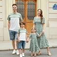 thumbnail image 3 of PatPat Tenues Assorties pour la Famille Robes Smockées à Imprimé Floral Intégral et Robe en Coton à Rayures Colorblock Fillette 4-5 Ans, 3 of 5
