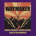 thumbnail image 2 of WAYMAKER Miracle Worker Promise Keeper Inspirational/Christian Womens Graphic T-Shirt, Purple, Large, 2 of 5