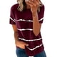 thumbnail image 4 of Women Summer T Shirt, Breathable Round Neck Women Short Sleeve T Shirt Loose Cut Skin Friendly  For Shopping ANGGREK Vino Profundo S, 4 of 5