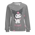 thumbnail image 4 of Kuromi And My Melody Women's Casual Crew Neck Sweatshirt Long Sleeve Pullover Tops, 4 of 8