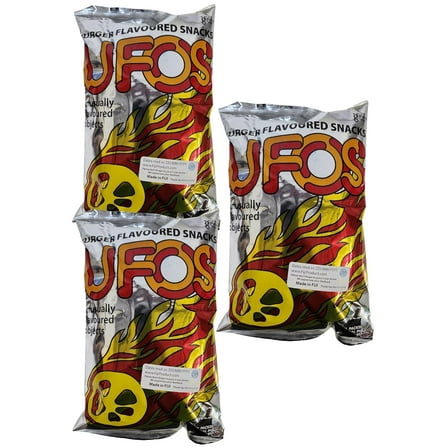 UFO'S - Burger Flavored Snacks (Pack of 3 x 100g Ea Bag) Yummy ... Puffs Snacks