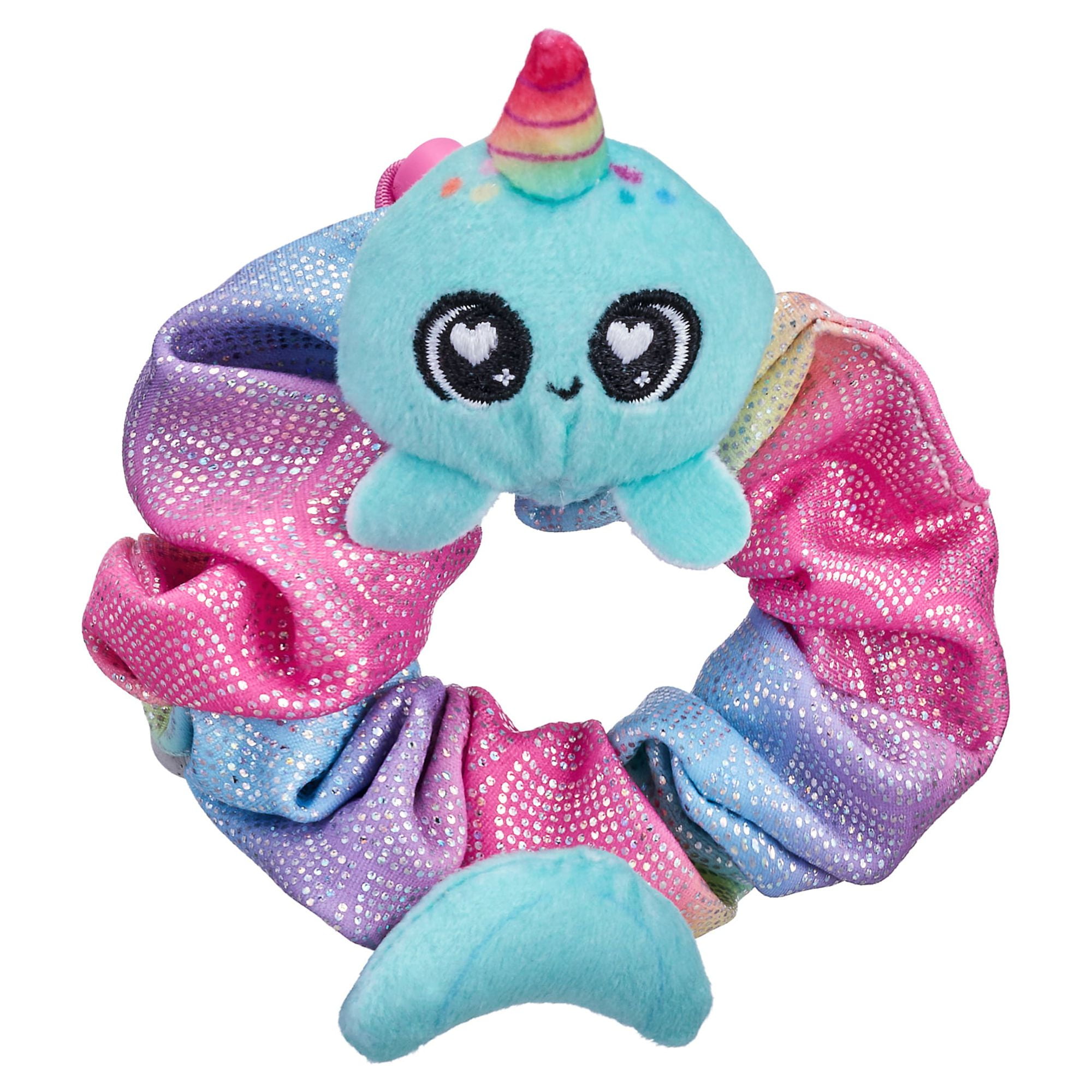ScrunchMiez Giantz 7 Pack Shimmer Series - Transforms From Hair Scrunchie to Cute Plush Collectible Friend and Backpack Clip!, Girls, Toys for Kids, Ages 3+