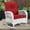 Red Cushions, variant on MEETWARM Outdoor Wicker Rocking Chair, Rattan Patio Rocker Chairs with Cushions and High Back, All-Weather Patio Wicker Chair with Safe Rocking Design for Garden Backyard Porch, White Wicker/Beige