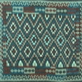thumbnail image 1 of Ahgly Company Indoor Square Southwestern Light Blue Country Area Rugs, 5' Square, 1 of 4