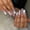 BZ1091, variant on Butterfly Press on Nails Long Coffin Fake Nails Black False Nails with Design Rhinestones Stick on Nails Full Cover French Tip Glossy Acrylic Nails Silver Glitter Glue on Nails for Women Manicure