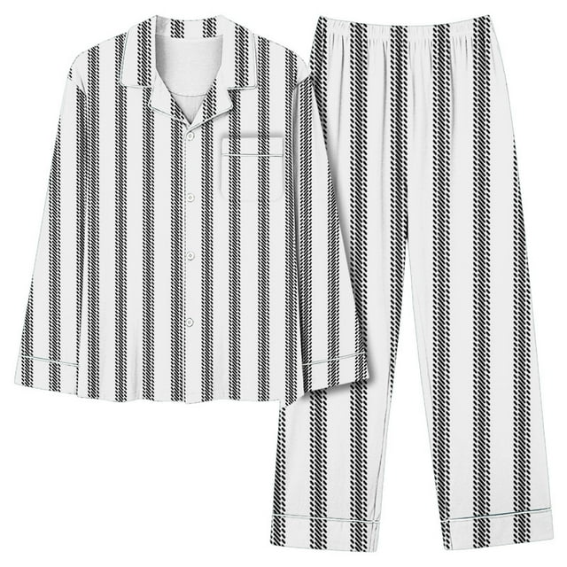 MeetoTime Womens 2 Piece Outfits Long Sleeve Button Down Shirt and Pants Matching Sets Soft Pajama Sets Loungewear