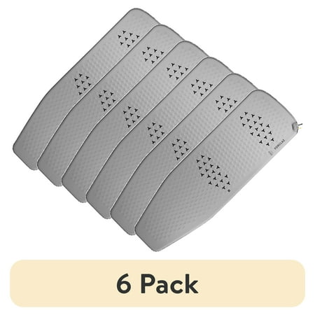 (6 pack) Forclaz Trek500 Backpacking, Self Inflating, Insulated Camping Sleeping Pad, Gray, 1.8 lbs, 70.9" x 20.5" Large