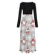 thumbnail image 4 of ICHUANYI Liquidación Vestido maxi informal de playa con cuello redondo y manga con estampado navideño para mujer ICHUANYI WER202308247135, 4 of 5