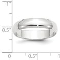 thumbnail image 3 of Bague Alliance Demi-Ronde Légère en Or Blanc 14k 5 mm Taille 5 Classique, 3 of 7