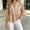 Khaki, variant on Women's V-Neck Peplum Blouse with Tassel Trim, 3/4 Flounce Sleeve Design, Solid Color Boho Tunic, Trendy Casual Top for Summer & Fall Green S