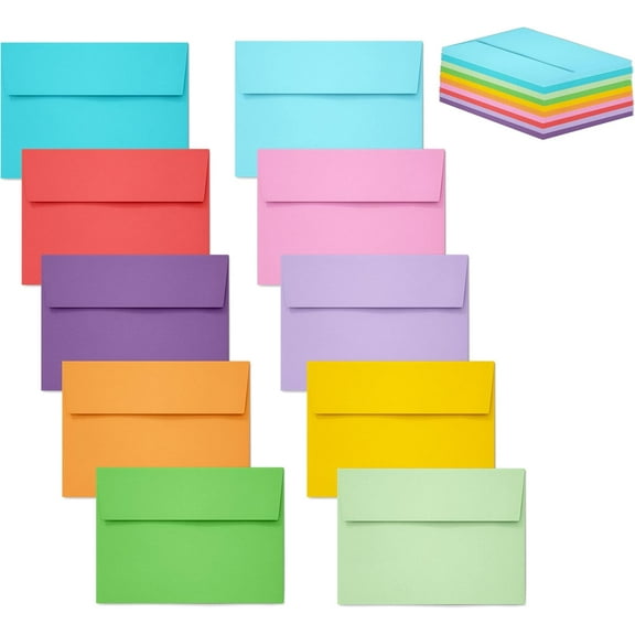50 pack 4x6 envelopes,4x6 colored envelopes for invitations, postcard, Wedding,Greeting Cards,Photos