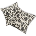 thumbnail image 7 of Black Floral Block Print Pillow Covers 18x18 Set of 2 Vintage Flower Pattern Cream Decorative Throw Pillowcases Outdoor Rustic Farmhouse Square Cushion Cases Decor for Home Couch Sofa Bed, 7 of 7