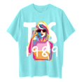 thumbnail image 5 of TayIor Sw1ft Chemises, Tylor Sw1ft Merch, Tylor Sw1ft, Chemises Blouse à Manches Courtes à Col Rond Imprimées Décontractées de Mode pour Femmes, T-Shirts Graphiques pour Amatrices de Musique pour Femmes TKFASHION Cyan L, 5 of 5