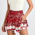 thumbnail image 2 of xfsWaSs Christmas Women's Tennis Skirt High Waisted Skirted Yoga Shorts for Women Cute Printed Side Pocket Shorts Activewear Golf Skorts, 2 of 5