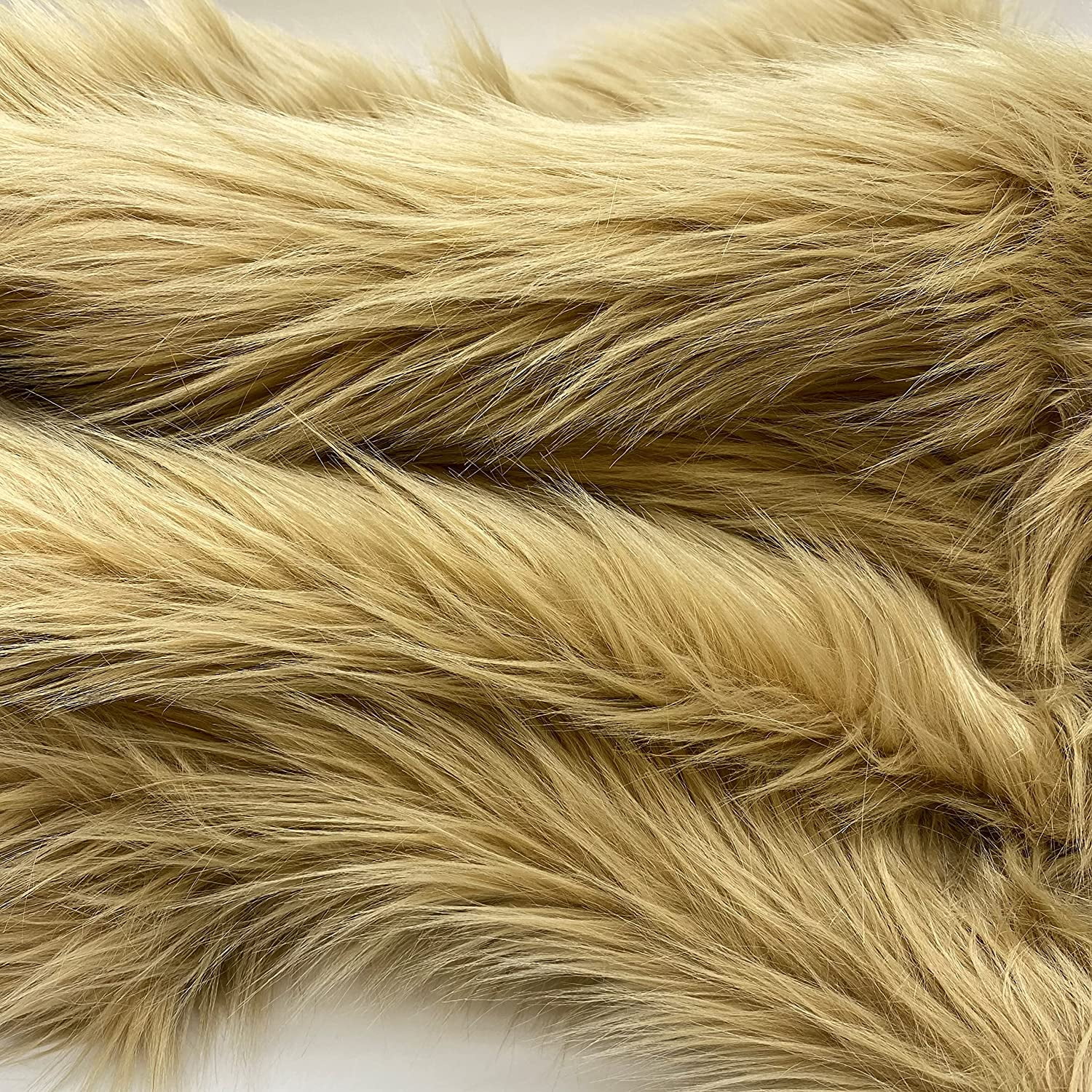 Faux Fur by the Yard - Long Pile Mohair Fur - Beige