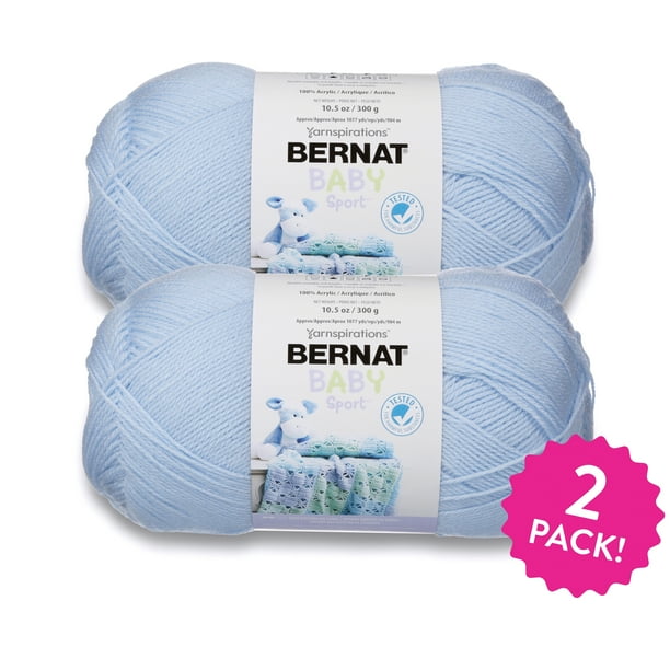 Bernat Baby Sport Yarn, Baby Blue, 10.5oz(300g), Light, Acrylic, 2 pack
