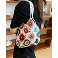 thumbnail image 4 of Kukuzhu Cute Floral Knitted Shoulder Bag Women Aesthetic Fairy Y2k Hobo Bag Crochet Small Hand Woven Beach Mesh Tote Purse, 4 of 8
