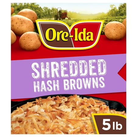Ore-Ida Shredded Hash Browns Frozen Potatoes Value Size, 5 lb Bag