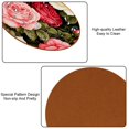 thumbnail image 5 of Rose 6PCS Round Microfiber Leather Table Coasters Set, 11x11 cm/4.3x4.3 in, Drink Coaster Mats for Home and Kitchen Use, 5 of 6