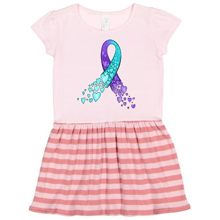 

Inktastic Suicide Prevention Ribbon with Blue and Purple Hearts Gift Toddler Girl Dress