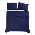 thumbnail image 4 of Brooklyn Loom Classic Solid 100% Cotton 200 Thread Count Percale Navy 2-Piece Twin Quilt Set, Solid Casual themed, Adult Bedding, OEKO-TEX Certified, 4 of 10