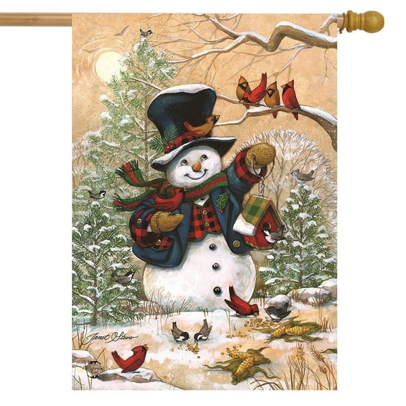 Briarwood Lane Winter Friends Snowman House Flag