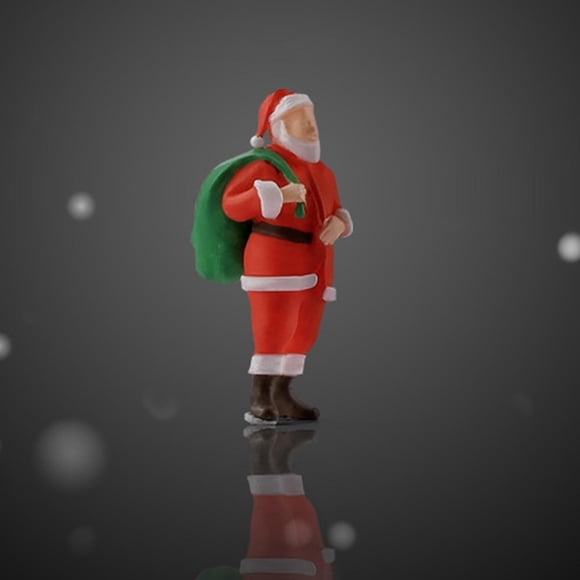 1/64 Scale People Figures Micro Landscape Scenery Playset Toys Person Characters Santa with Bag