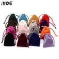 thumbnail image 2 of 10pcs 5x7cm 7x9cm Mix Velvet Jewelry Bags Drawstring Wedding Party Gift Pouch Storage Packaging Bag sapphire 5X7mm, 2 of 6