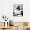 thumbnail image 2 of Awypu Funny Elephant Bathroom Wall Art Washing Elephant In Bathtub Bathroom Pictures for Wall Farmhouse Animal Paintings Please Seat Yourself Bathroom Sign Framed Artwork Rustic Canvas Print Decor, 2 of 4