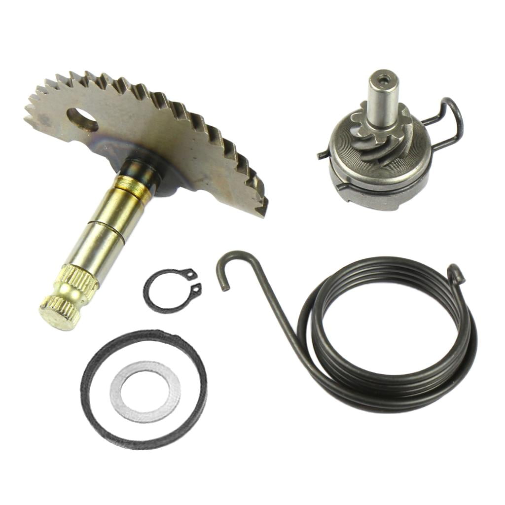 Scooter Motorcycle Kick Starter Shaft Spur Pinion Gear Set Kit Steel Accessories
