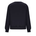 thumbnail image 3 of Women’s Casual Solid Color Sweatshirt – Oversized Long Sleeve Pullover Crewneck Top, Soft Warm Fleece Sweater Black, 3 of 3