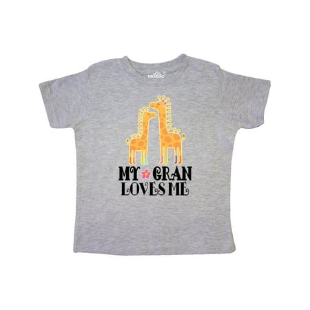 

Inktastic My Gran Loves Me Giraffe Gift Toddler Toddler Girl T-Shirt