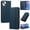 Darkblue, variant on Magnetic PU Leather Wallet Case for iPhone 13, RFID Blocking Flip Phone Cover with Wrist Strap Card Slots Cash Pocket Kickstand Full Body Protection for iPhone 13, Green