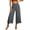 Dark Gray, variant on Women's High Waisted Wide Leg Cropped Pants Casual Flowy Culottes Solid Color Loose Fit Summer Beach Trousers with Pockets