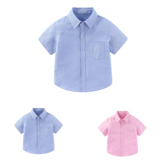 Kureaily Summer Toddler Boys Girls Short Sleeve Dinosuar Prints T Shirt Tops Clothes ,kid collared short sleeve uniform shirtSize 3-4 Years ,Blue