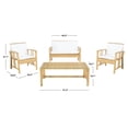 thumbnail image 6 of SAFAVIEH Outdoor Collection Reslor 4-Piece Patio Set Natural/White Cushion, 6 of 8