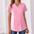 thumbnail image 5 of Resicozy Womens Summer Tops Short Sleeve Basic Casual V Neck T Shirts Trendy Lightweight 2026 Pink L, 5 of 7