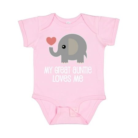 

Inktastic Great Auntie Loves Me Elephant Gift Baby Boy or Baby Girl Bodysuit