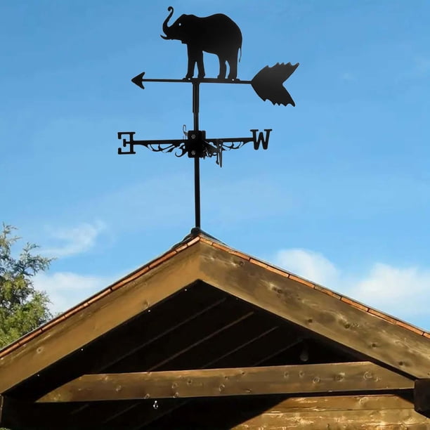 Veleta de Metal con forma de Animal 3D, indicador de dirección del viento, hierro, regalos ideales, fácil instalación, estaca decorativa de jardín