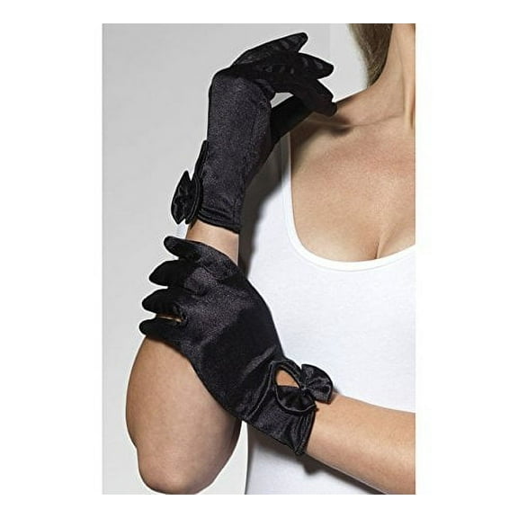 Gloves Short Adult Black Fever One Size Female Fancy Dress Party Book Week Halloween