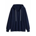 thumbnail image 4 of Lenpel Oversized Sweatshirts for Women Fall Trendy Drawstring Casual Loose Hoodies Comfy Long Sleeve Warm Pullover Tops(Navy,X-Large), 4 of 5
