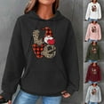 thumbnail image 5 of Hoodies for Women Graphic Heart Print Cute Long Sleeve Waffle Drawstring Pullover Spring Fall Sweatshirts with Pockets(Black,XXXL), 5 of 5