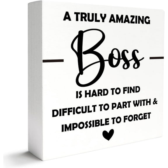 Zomyto 5"x5" Boss Gifts, Appreciation Thank You Gift for Best Boss, Boss Retirement Leaving Boss Day Gifts, A Truly Amazing Boss, Wooden Box Sign
