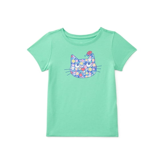 Wonder Nation Toddler Girls Tee with Short Sleeves, Sizes 18M-5T